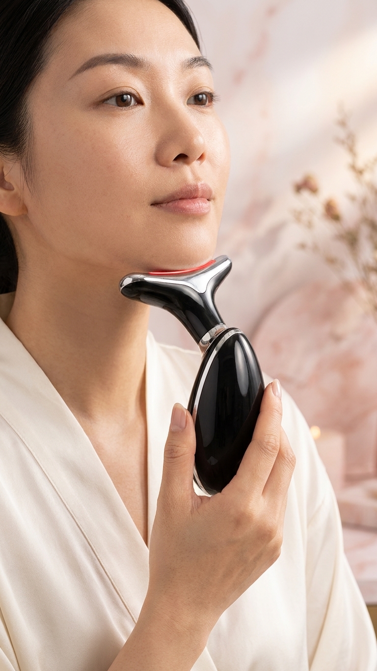 Masajeador Facial 3 en 1 Portátil y Recargable — Limpieza, Tonificación y Masaje Antiedad